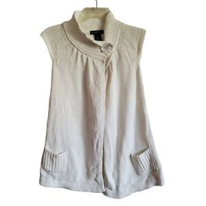Tomfoolery Sleeveless Knit One Button Wrap Cardigan